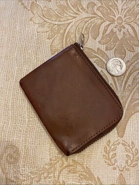 ⚓️ J.Crew Mens Brown Italian Genuine Leather Billfold Wallet